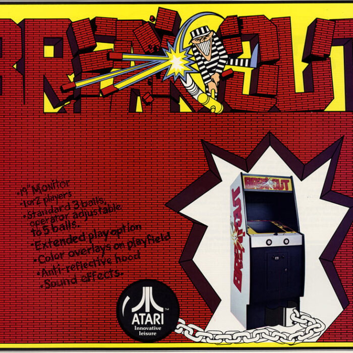 Logo and ad for the videogame Breakout